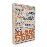 The Kids Room by Stupell "Orange and Navy Basketball Typography Oversized Stretched" Canvas Wall Art