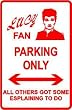 LUCY FAN PARKING sign * street comedy fun