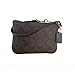 Coach Signature C Brown Black PVC Leather Wristlet, 52860