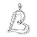 14K White Gold Heart Diamond Pendant w/16 inches necklace