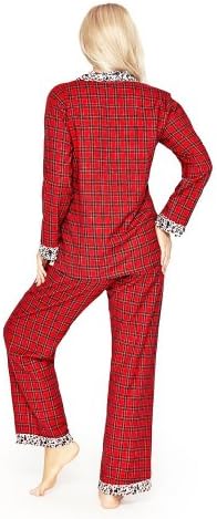 Mio Lounge Highland Dream Flannel Red Tartan Pyjamas Small