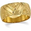 14Kt Yellow Gold Hand Engraved Ornamental Wedding Gold Band