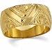 14Kt Yellow Gold Hand Engraved Ornamental Wedding Gold Band