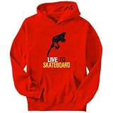 Live To Skateboard Sports Mens Hoodie (Red, Sizes X-Small - XXX-Large)