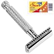 Parker 97R "Hefty" Double Edge Safety Razor & 10 Shark Super Chrome Blades