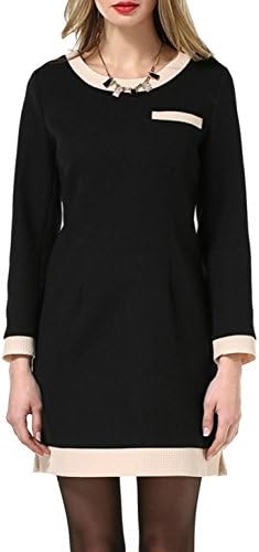 Misslin Women's Casual Bodycon Zip Crewneck Slit Hem Sheath Pencil Item Of Clothing Black Asian XL