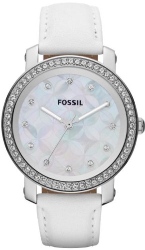 Fossil Emma Leather Watch - White