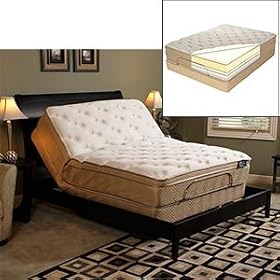 Queen Nature's Caress Latex Adjustable Bed Wooden Bed Frame Pictured is Not Included by Costco