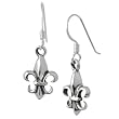 Sterling Silver Fleur de Lis .925 Stamp Hypoallergenic Nickel-free Earrings