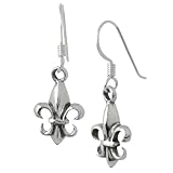 Sterling Silver Fleur de Lis .925 Stamp Hypoallergenic Nickel-free Earrings