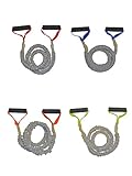IMAGE OF 25 FIT CORD COVERED RESISTANCE BANDS With PADDED HANDLES, NYLON SAFETY SLEEVE & PREMIUM LATEX EXERCISE TUBE ** YOU CHOOSE RESISTANCE LEVELS: VERY LIGHT - LIGHT - MEDIUM - HEAVY **