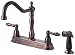 Hardware House 425801 Caspian Double Handle Kitchen Faucet with Spray Classic Bronze