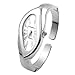 Top Plaza Fashion Women's Leaf Bangle Cuff Bracelet Analog Watch, Silver Tone, White