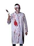 REOTTI ハロウィン コスチューム 仮装 メンズ 男性 大人 ホラー 医者 ドクター 白衣 流血 血まみれ （白衣＋聴診器＋注射 セット）
