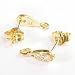Dreambell 1 Pair 14k Gold on .925 Sterling Silver Teardrop Cz Crystal Stud Earring Loop Post / Findings / Yellow Gold