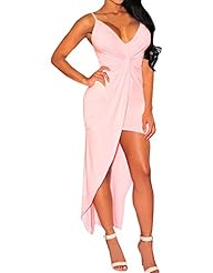 Sexy V-neck High-Low-Hem Jersey Club Dress/Party Dress 