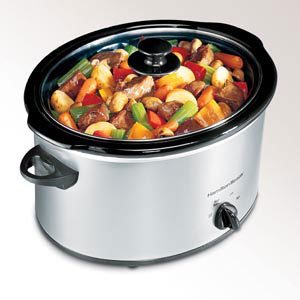 Hamilton Beach 33550 5 Quart Oval Slow Cooker with Removable Lid Latch