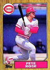 1987 Topps Pete Rose Cincinnati Reds Baseball Card - Mint Condition- Shipped In Protective ScrewDown Case!!