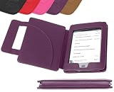 DURAGADGET Purple Genuine Leather Book Style Cover Case With Magnetic Clasp For Amazon's New Kindle Touch & Touch 3G, Wi-Fi, 6 Display (Latest Generation, November 2011)