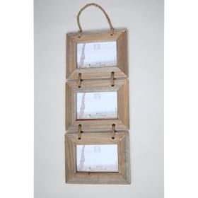 Three Hanging Driftwood Photo Frames on Rope - Holds Three 6x4" Photos