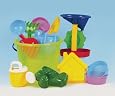13PC - DELUXE LARGE 8 INCH BEACH SAND BOX BUCKET + ACCESSORIES - RAKES, SHOVEL, SCOOP ETC.