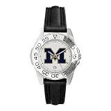 Michigan Wolverines Suntime Ladies Sports Watch w/ Leather Band - NCAA College Athletics