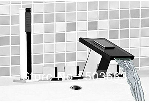 Sweetdecor 5 Pcs Bathroom Bath Tub Faucet With Held Shower Mixer