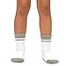 TeeHee Little Boys Basic Cotton Crew Socks 6 Pair Pack (3-5 Years, Stripes Tipped Rib)
