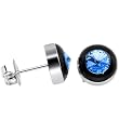 9mm Bezel December Birthstone Stud Earrings