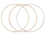 14k Yellow, White and Rose Gold Diamond-Cut Stackable Bangle Bracelet Set
