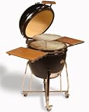 Saffire Grill / Smoker with Setting and Wood Shelves - Onyx Black (Onyx Black) (46"H x 46.5"W x 26"D)