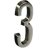The Hillman Group 843283 4-Inch Die Cast Adhesive House Address Plaque , Brushed Nickel