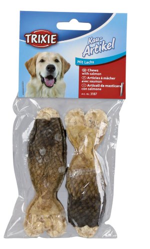 Kauknochen mit Lachs in Fischform, 12 cm, 2 St. à 60 g