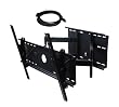 Dual Arm Articulating Wall Mount for 32"-56" Plasma LCD (Black Color) 26 in Extension Arm With Free HDMI cable