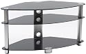 Iconic TX6000 Up To 42" Television Stand With 3 Shelves -  Black Glass