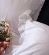 Pair Elegant Hand crochet Lace White Cotton Pillowcases