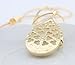 U-Beauty Elegent Water Drop Opal Pendant Golden Long Necklace Sweater Chain for Women