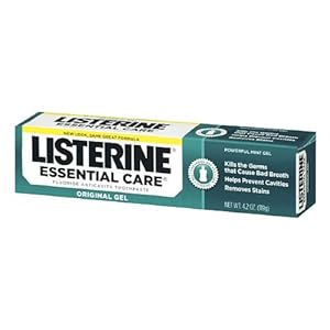 Listerine Essential Care Fluoride Toothpaste Gel-Mint-4.2 oz, 2 ct (Quantity of 4)