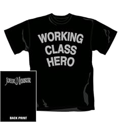 T-Shirt Homme Noir John Lennon "Working Class Hero (Recto/Verso)" (Taille S)