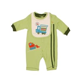 Buy Absorba 2 Piece Onesie BodySuit Set with Bib (9 Months) by Absorba