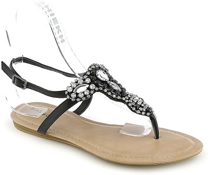 Bamboo Womens Steno-92 Sandal - Black Size 5.5