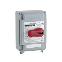 Leviton DS30-AX 30 Amp, 600 Volt, Non-Fused PowerSwitch Safety Disconnect Switch, 3 Pole, IP67, Watertight, Gray