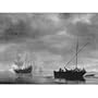 Simon de Vliegen (Frigate and fishing boat in calm seas) Art Poster Print - 11x17