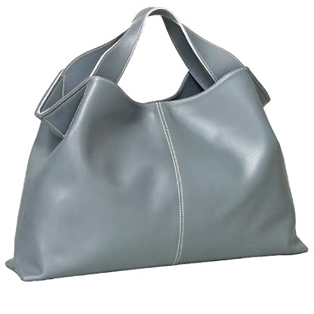 Cattleyea Leather Origami Handbag Blue-Grey