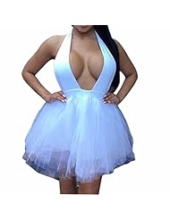 Sexy V-neck Halter Sleeveless Bubble Dress  Dress