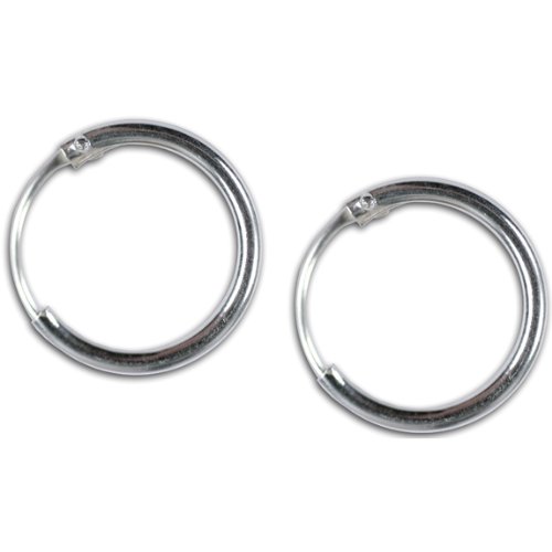 10mm Plain Hoop Earrings Sterling Silver