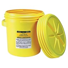 Eagle 1650 Yellow Blow-Molded HDPE Lab Pack with Screw Top Lid, 20 gallon Capacity, 20.75" Height, 20.5" Diameter
