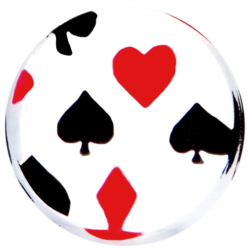 0 Gauge Acrylic Playing Card Suit Poker Saddle Plug