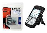 2 pieces combo of Body Glove Silicone Cover w/ Belt Clip Kick Stand for BlackBerry Curve 8300 8310 8320 and Kingston 4 GB microSDHC Class 4 Flash Memory Card