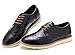 Kunsto Men's Leather Brogue Oxford Dress Shoes Lace Up